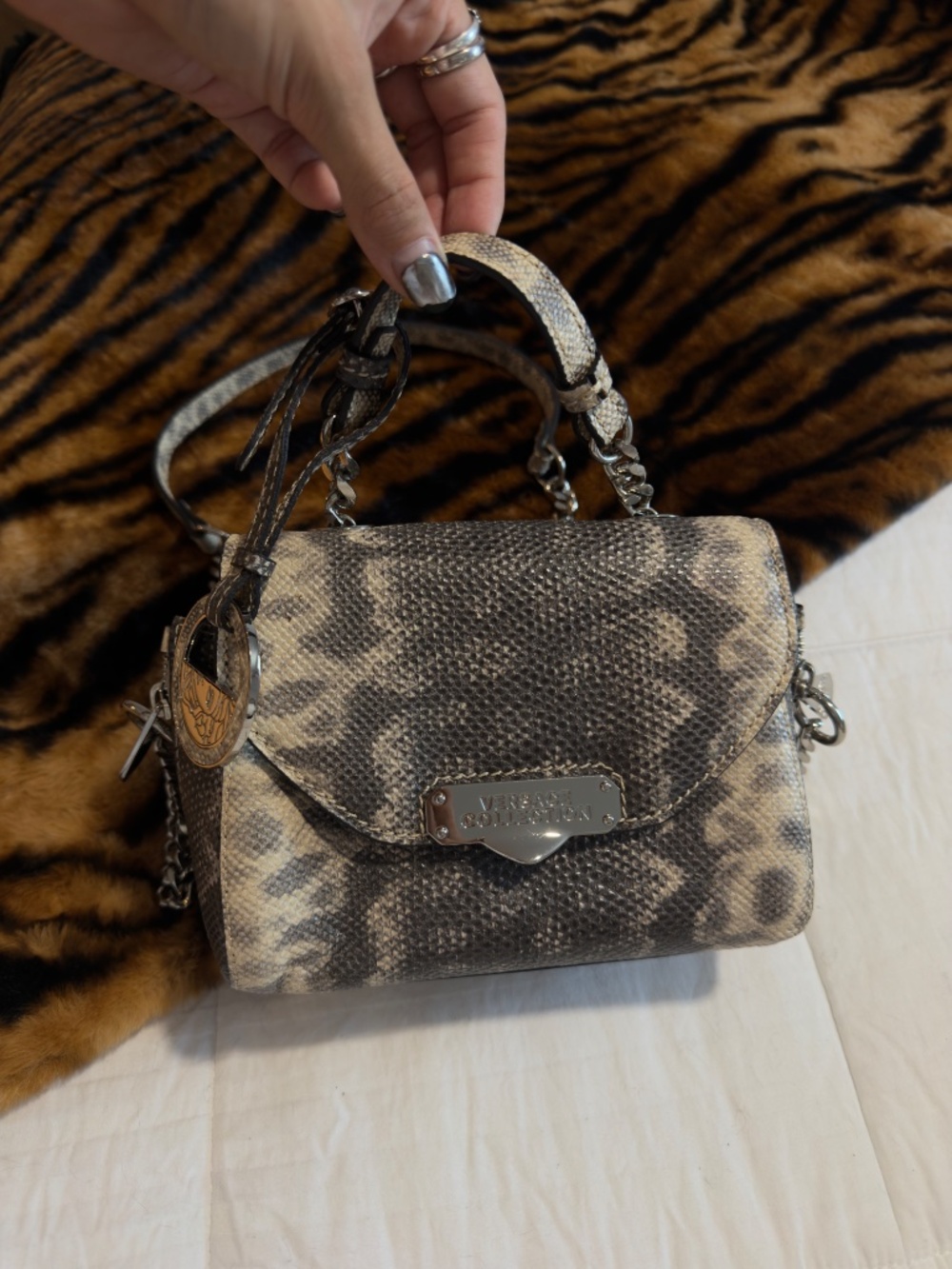 Versace Dv one leather crossbody bag